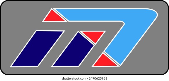 The simple modern logo design of the letter M in red and light blue is identical to the American flag
Very suitable for all types of businesses and products originating from America, Malasia, 