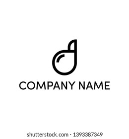 Simple and modern logo design for minimalist letter D