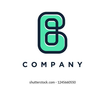 simple and modern logo design mono line b letter.