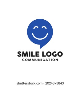 simple and modern logo design for smile communication