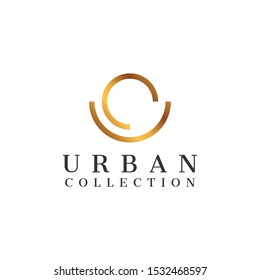 Simple and modern logo design that represent the monogram CU - EPS10 - Vector.
