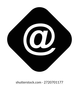Ein einfaches und modernes Logo mit dem AT-Symbol in Rautenform auf schwarz-weißem Hintergrund, geeignet für den Einsatz in digitalen und Druckanwendungen.