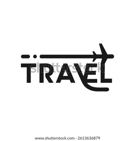 A simple and modern logo featuring the word "TRAVEL" with a creative typography design. Suitable for travel agencies, airline services, or tourism-related businesses that want to highlight their ident