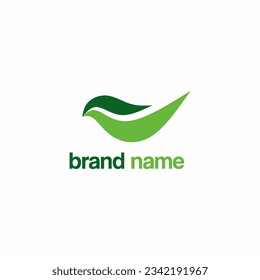 A simple and modern logo in the form of a leaf that resembles a bird. Suitable for various kinds of businesses, especially in the field of technology.