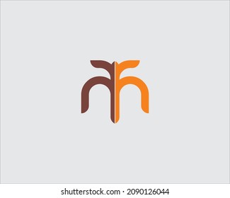 a simple and modern logo in the form of a wheat plant composed of the letters r and h