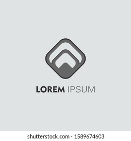 simple modern logo in grey color