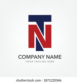 simple and modern logo initial letter NT