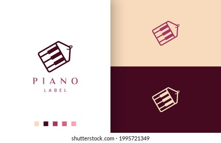 simple and modern logo or label icon for piano shop