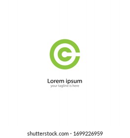 A simple modern logo of letter c with white background