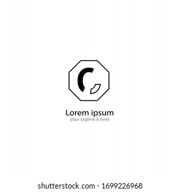 A simple modern logo of letter c with white background