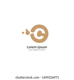 A simple modern logo of letter c with white background