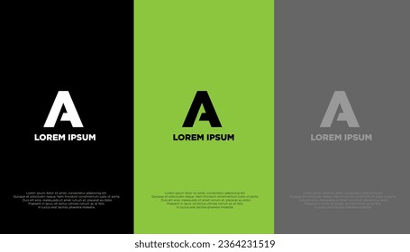 Einfaches, modernes Logo des Buchstabens A mit unterschiedlicher Hintergrundfarbe