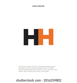 the simple modern logo of letter H with white background