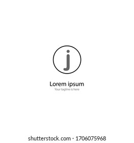 a simple modern logo of letter J with white background