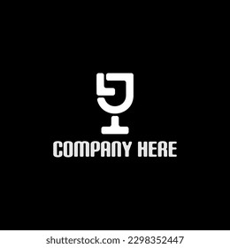 Logotipo sencillo y moderno de la letra L y la letra J que forman un vaso de bebida. Adecuado para empresas del sector culinario, como restaurantes y cafés, así como para empresas dedicadas a la 