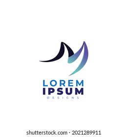 Leyenda con logotipo moderno simple M Ilustración