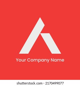Logotipo moderno simple con letra A o triángulo adecuado para la empresa de marcas comerciales
