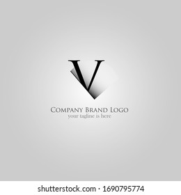 the simple modern logo of letter v