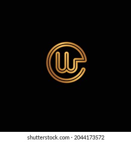 simple modern logo letter w gold color with circle