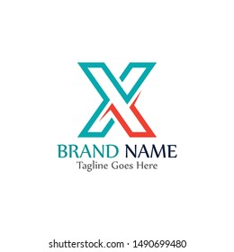 Simple and modern logo of letter X for business vector design