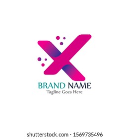 Simple and modern logo of letter X for business vector design