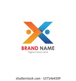 Simple and modern logo of letter X for business vector design