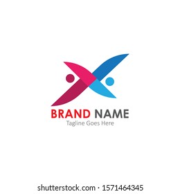 Simple and modern logo of letter X for business vector design