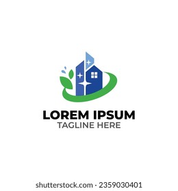 simple and modern logo outline drawing for housing and cleaning workers