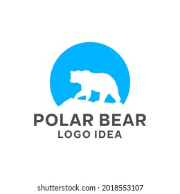 simple and modern logo for polar bear brand identity.