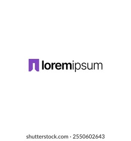 A simple and modern logo of a purple door or curtain template, symbolizing openness and success towards bright light, ideal for a social logo.