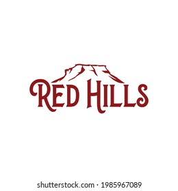 logotipo simple y moderno colinas rojas para su identidad de marca