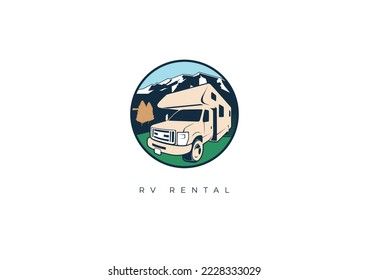 Simple and Modern Logo, RV Rental logo nice for RV Rental or any RV Business Company. Vector file for any resolution without losing its quality.