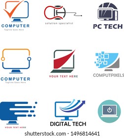 Simple and modern logo for technology company, computer store or communication company.