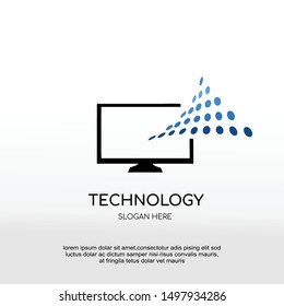 Simple and modern logo for technology company, computer store or communication company
