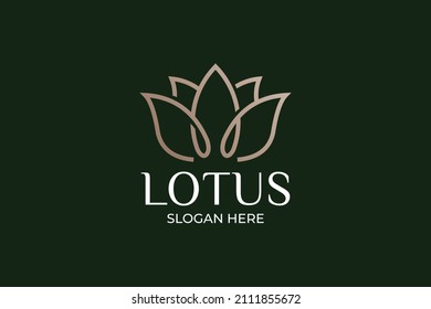 simple and modern lotus flower logo set