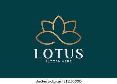 simple and modern lotus flower logo set