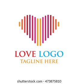 Simple modern Love logo concept design template