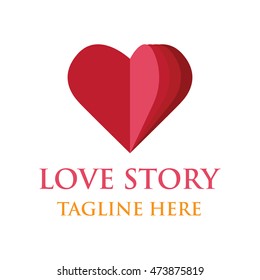 Simple modern Love logo concept design template