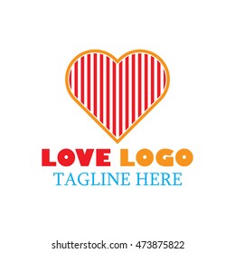 Simple modern Love logo concept design template