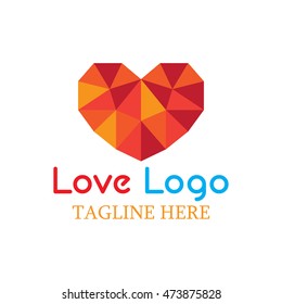 Simple modern Love logo concept design template