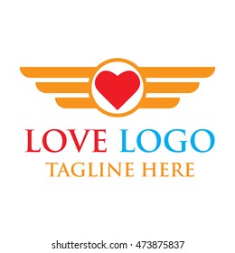 Simple modern Love logo concept design template