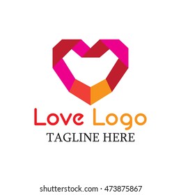 Simple modern Love logo concept design template