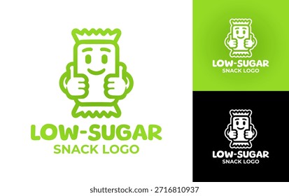 Un sencillo y moderno logotipo de refrigerio bajo en azúcar ideal para marcas de estilo de vida y servicios de alimentos saludables.