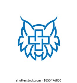 simple modern lynx medical cross vector icon