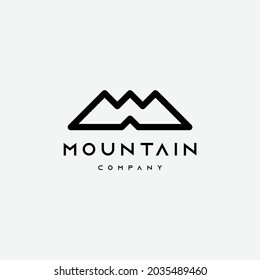 simple and modern M mountain logo design template