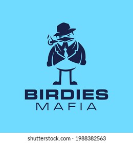 Simple and modern mafia bird logo for company, business, community, team, etc.