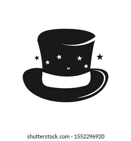 simple modern magic hat for magician vector logo design
