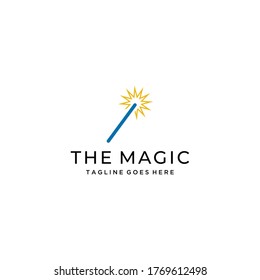 Simple modern magic stick logo design template