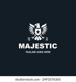 Simple and modern majestic eagle crest logo design vector