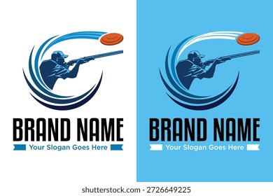 einfache moderne Mann schießt auf einem fliegenden Ton Sport Illustration Logo-Design	